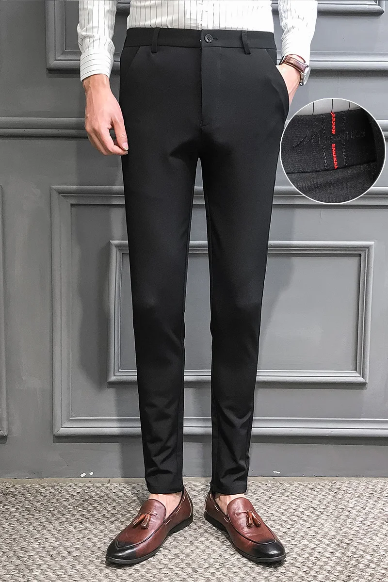 Строгий деловой облегающий костюм брюки мужской для досуга мужские однотонные