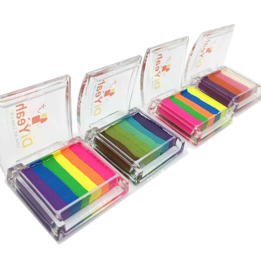 DiYeah Радужная краска для лица макияж тела безопасная водная неоновый сплит-торт