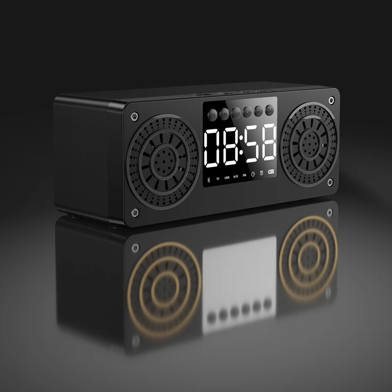 Стерео Деревянный сабвуфер Bluetooth динамик fm радио портативный Mp3 Play Super Bass громкий