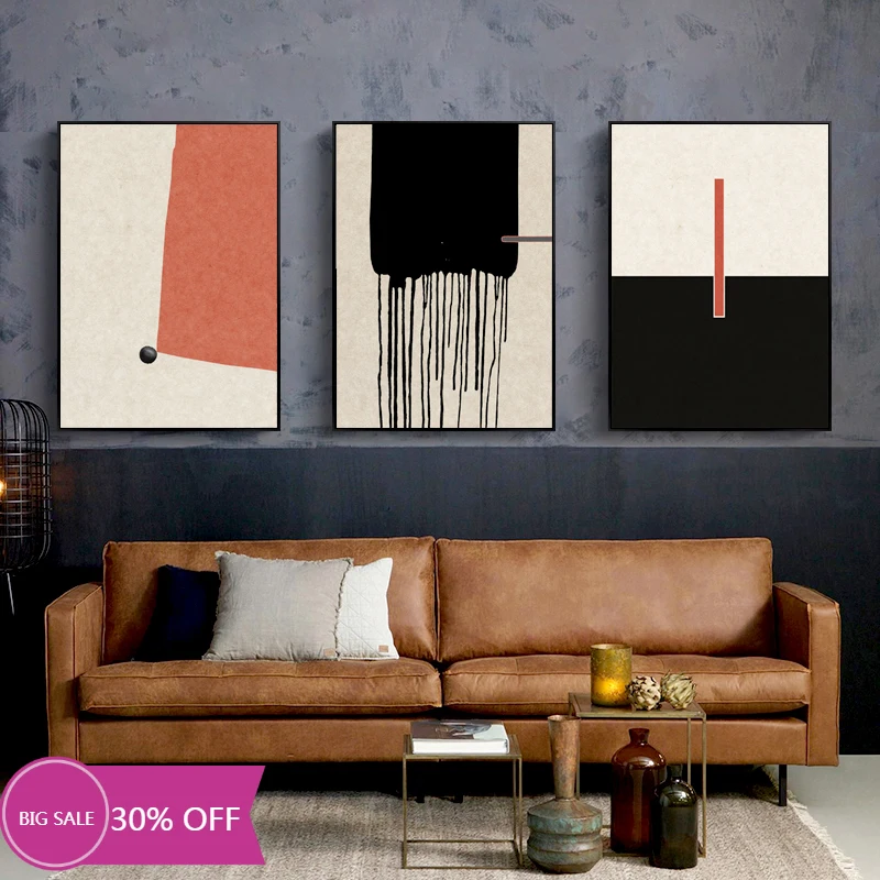 

Рождественское украшение, холст, живопись, плакаты, ручная роспись, Геометрическая текстура, черная, белая Настенная картина, домашний деко...