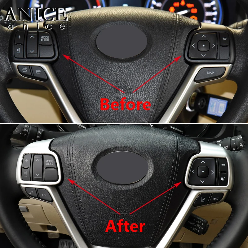 

Carbon fiber color Interior Steering wheel frame for toyota Highlander Kluger 2014-2019
