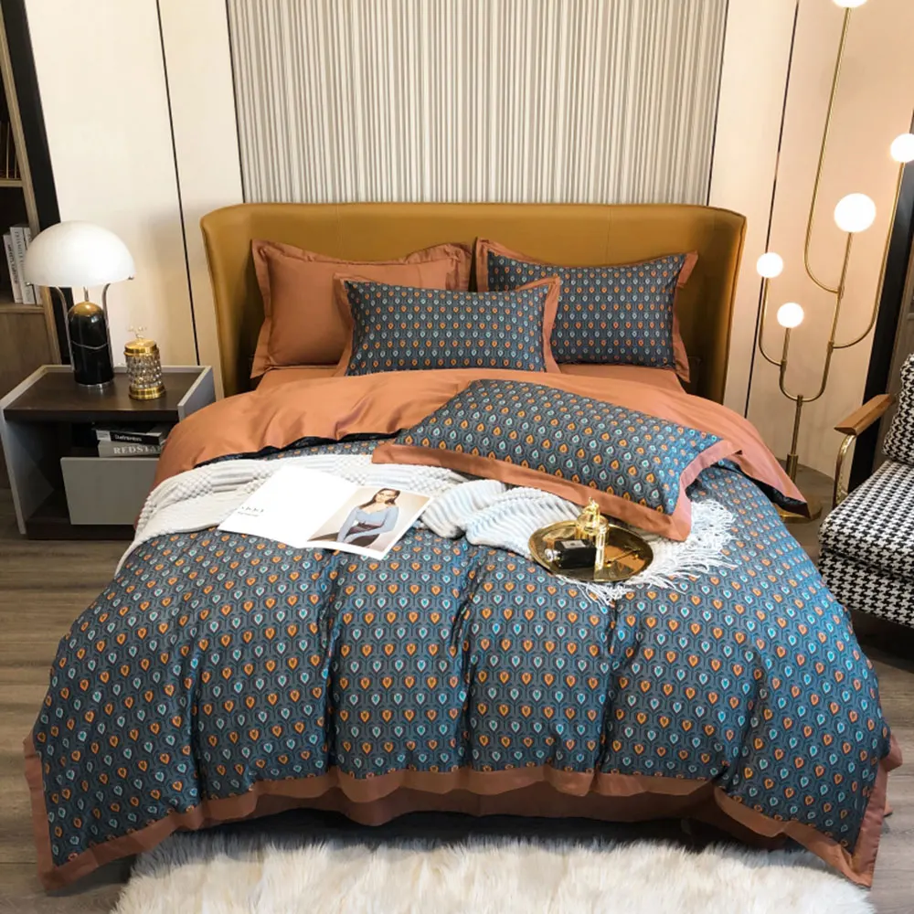 

Svetanya Brown Blue Mandala Luxury Bohemian Egyptian Cotton Bedding Set Linens King Queen Size Duvet Cover Sheet Pillowcase