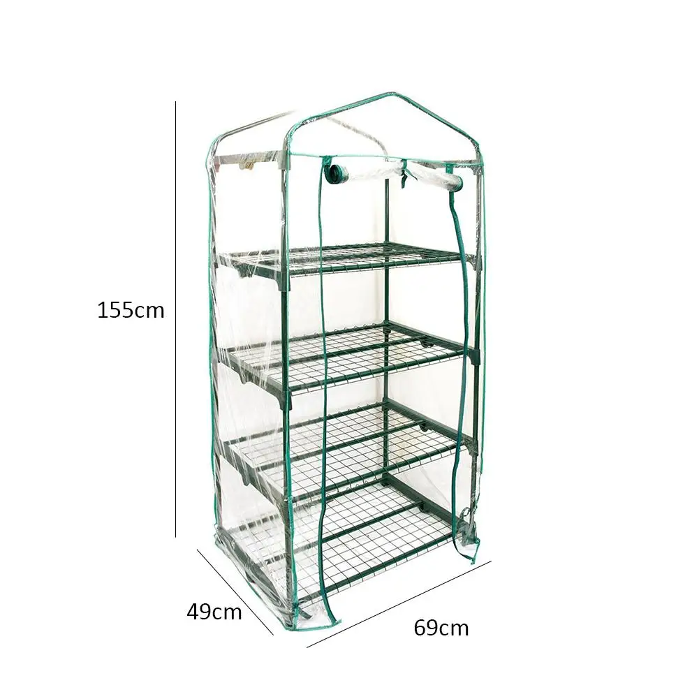 

PVC Garden Greenhouse Plants Cover 3-Tier Portable Flower House Corrosion-resistant Waterproof (not include shelf)