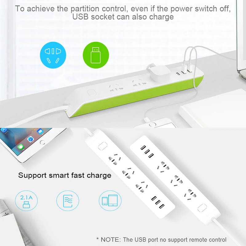 Broadlink силовая лента MP2 3G \ 4G вилка USB зеленый белый 2.1A 1,8 mOriginal WiFi переключатель 3 гнезда AU UK US EU адаптер Пульт дистанционного управления