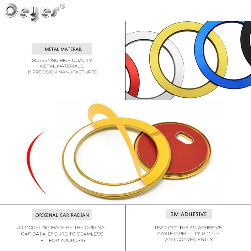 Аксессуары Ceyes для стайлинга автомобиля наклейка на двигатель кольцо запуска и