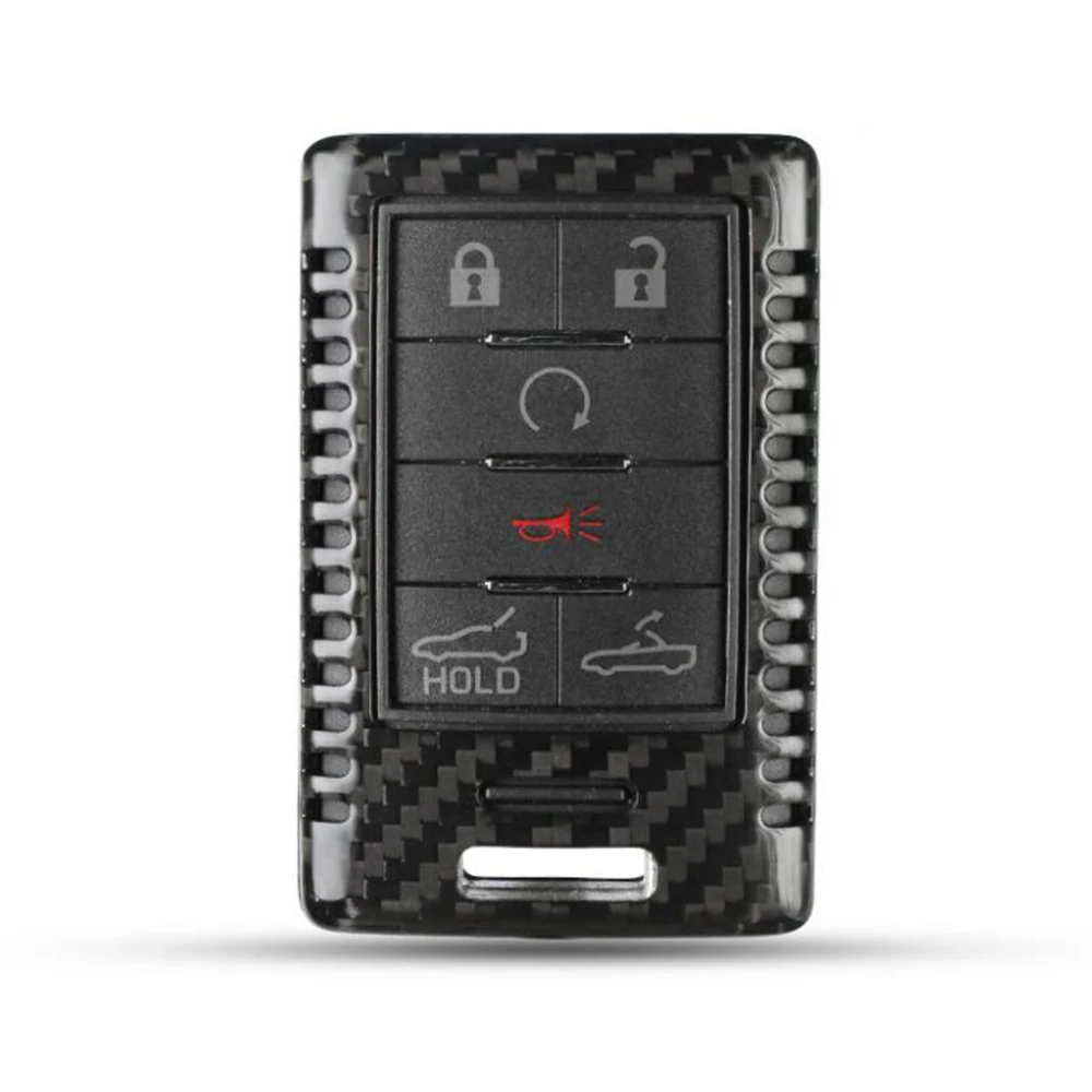 

High quality Real Carbon fiber Car Remote key case key Cover For Cadillac XTS ATS CTS SRT SLS Car Accessories
