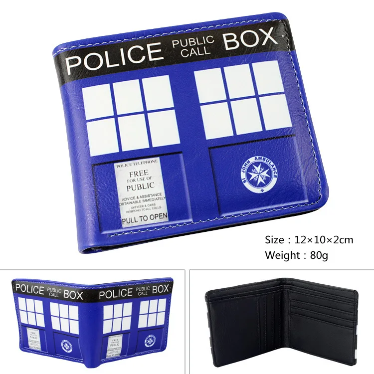 

Doctor wh Short Wallet Students Cartoon Solid Color Leather Business Purse Phone Money Pocket