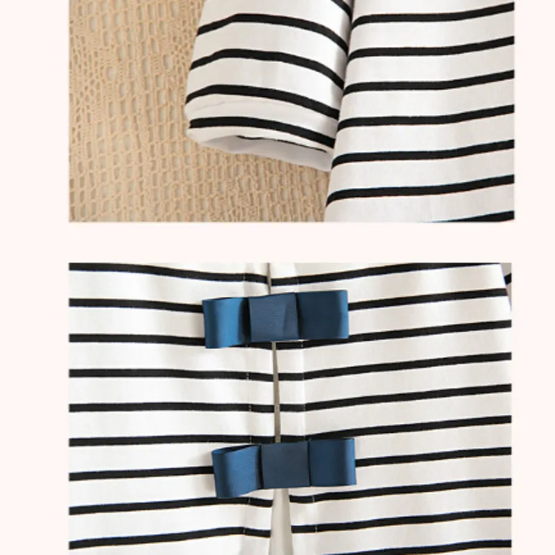 

Strip Cotton Patchwork Lace Maternity Blouse With Bow Loose Shirt Clothes Fashion For Pregnant Women Summer Pregnancy Tops Tees