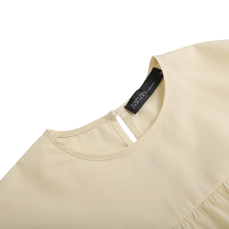 

Elegant Ruffle Tops Women's Spring Blouse ZANZEA 2021 Casual Lantern Sleeve Shirts Female O Neck Blusas Plus Size Tunic Chemise