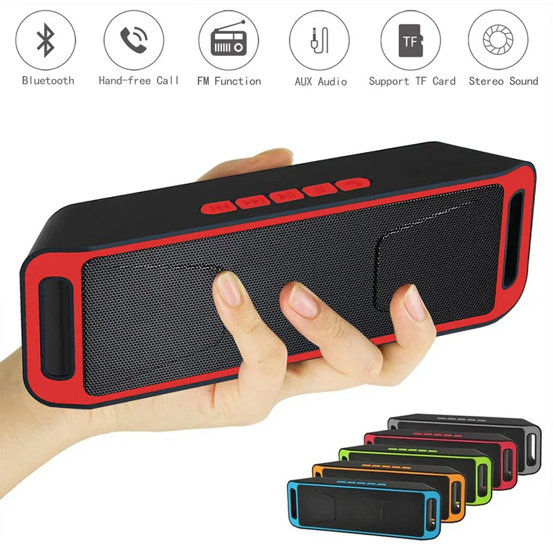 

New SC208 Stereo Bluetooth-compatible Speakers Radio,Outdoor Portable Wireless Subwoofer For Computer Smart Phones MP3 USB FM