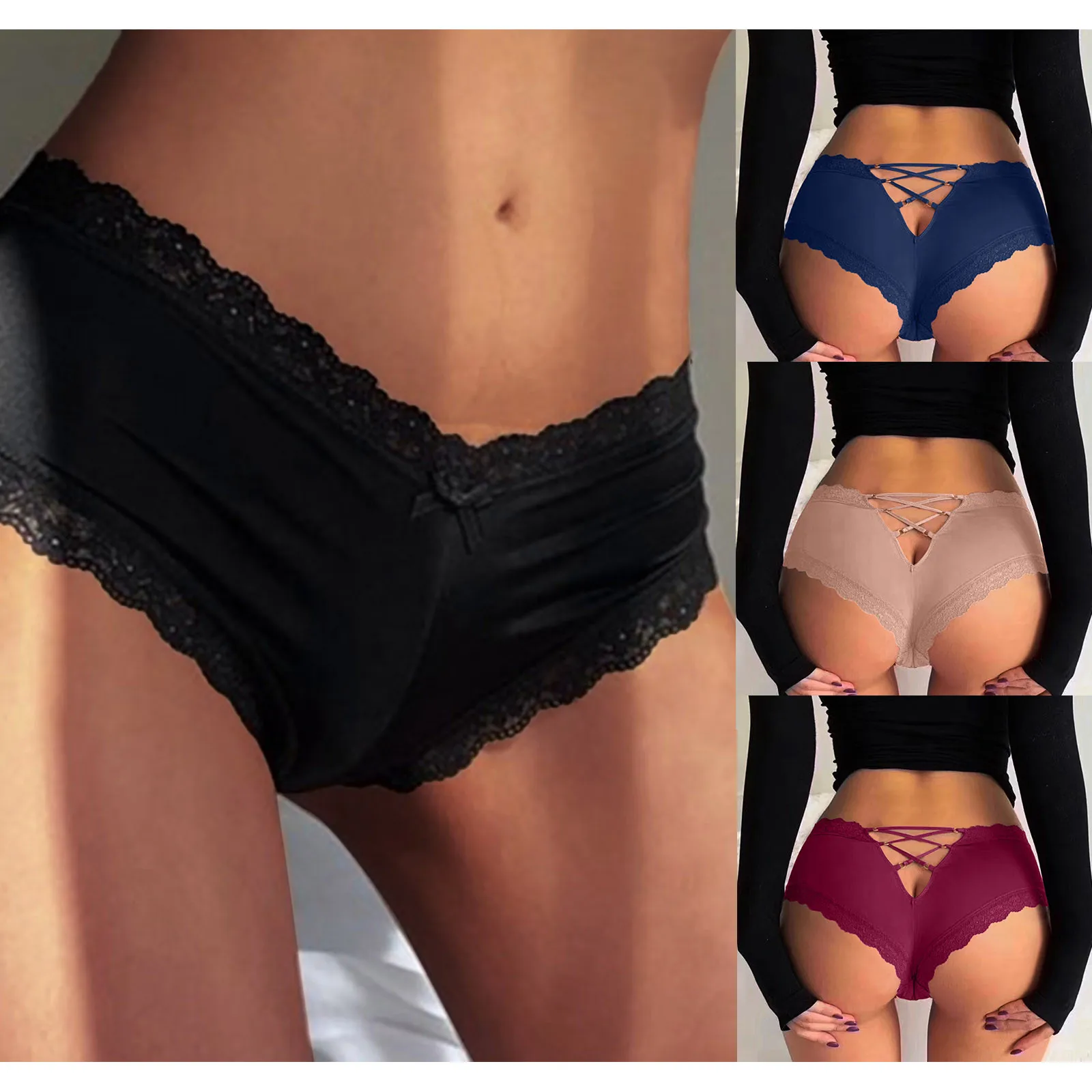 Sexy Lace Breathable Leakproof Woman Physiological Period Pants Antibacterial Four Layers Menstrual Panties Farewell to Sanit | Спорт и