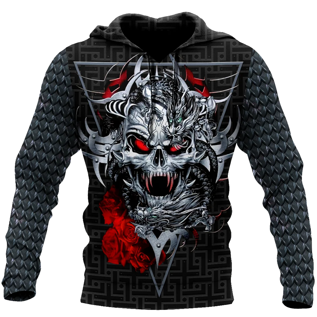 

Красная модная толстовка с 3D-принтом Love dragon Skull Harajuku Style, Толстовка для мужчин и женщин, толстовка на молнии, свитшот, куртка