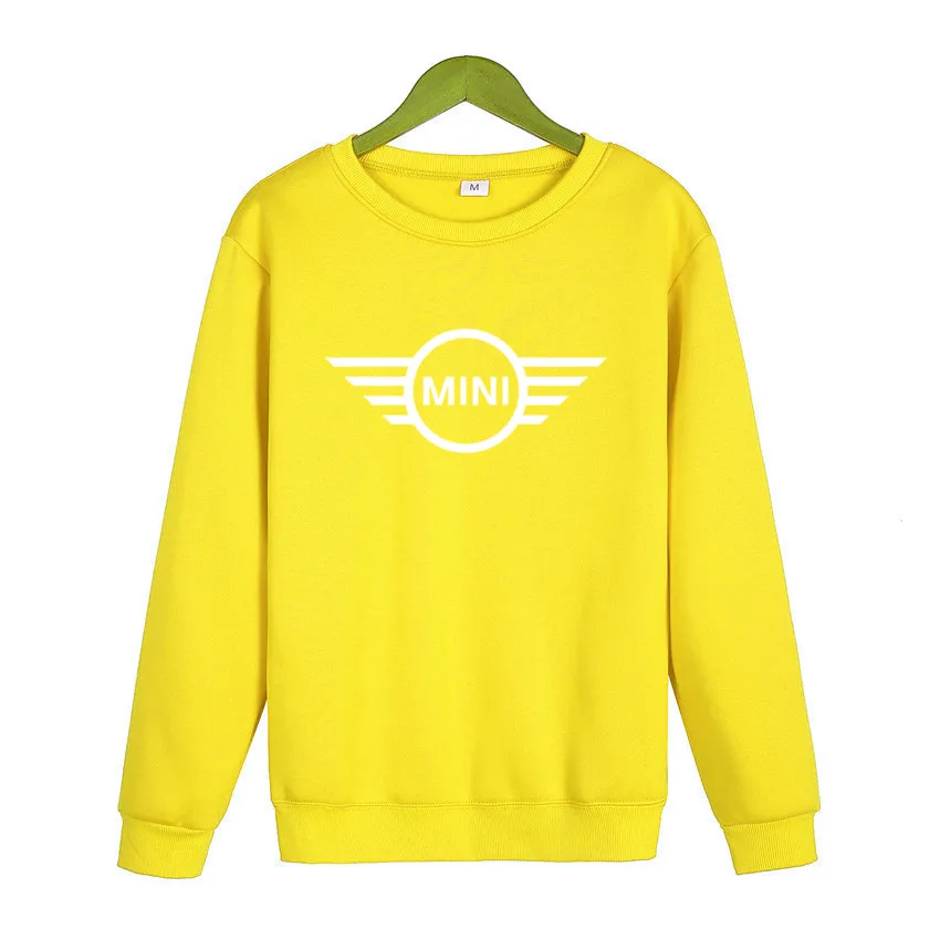 

MINI car LOGO men's 2021 spring and autumn new fleece crew neck sweater sports leisure crew neck pullover men