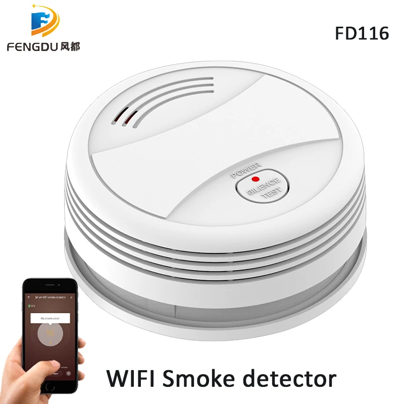 Wi-Fi детектор дыма пожарная сигнализация приложение Tuya управление беспроводной датчик защита пожарный дым сигнализация rookmelder