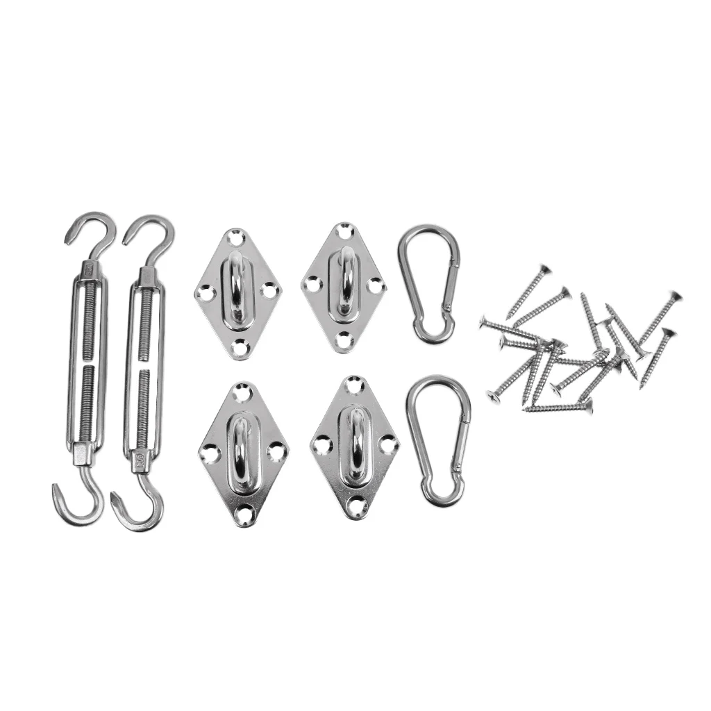 

Square Shade Sail Sun Canopy Accessories 304 Stainless Steel Fittings Kit