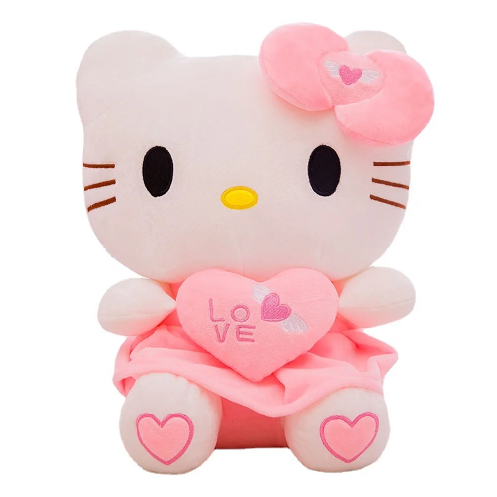 

30/40/50/65Cm Plush Toy Hello Kitty Love Heart-Shaped Cartoon Plush Toys Pillow Doll Soft Stuffed Kt Cat Soft Stuffed Hellokitty