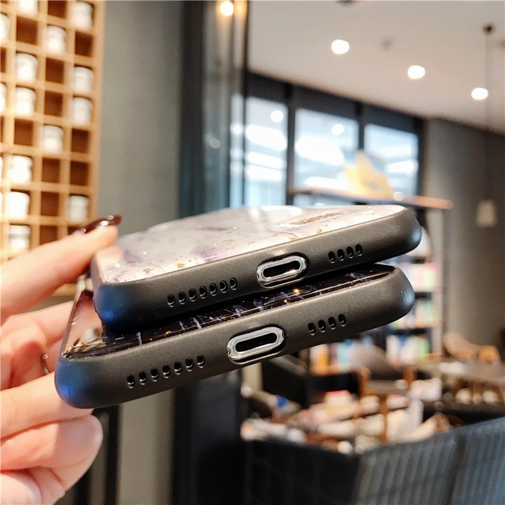 Черный золотой фольгированный чехол для телефона iphone 11 Pro Max 7 XR X 8 Plus блестящий 6s XS