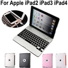 Чехол-накладка для Apple iPad 2, 3, 4, iPad 2, iPad 3, iPad 4, 9,7 дюйма, беспроводная Bluetooth-клавиатура