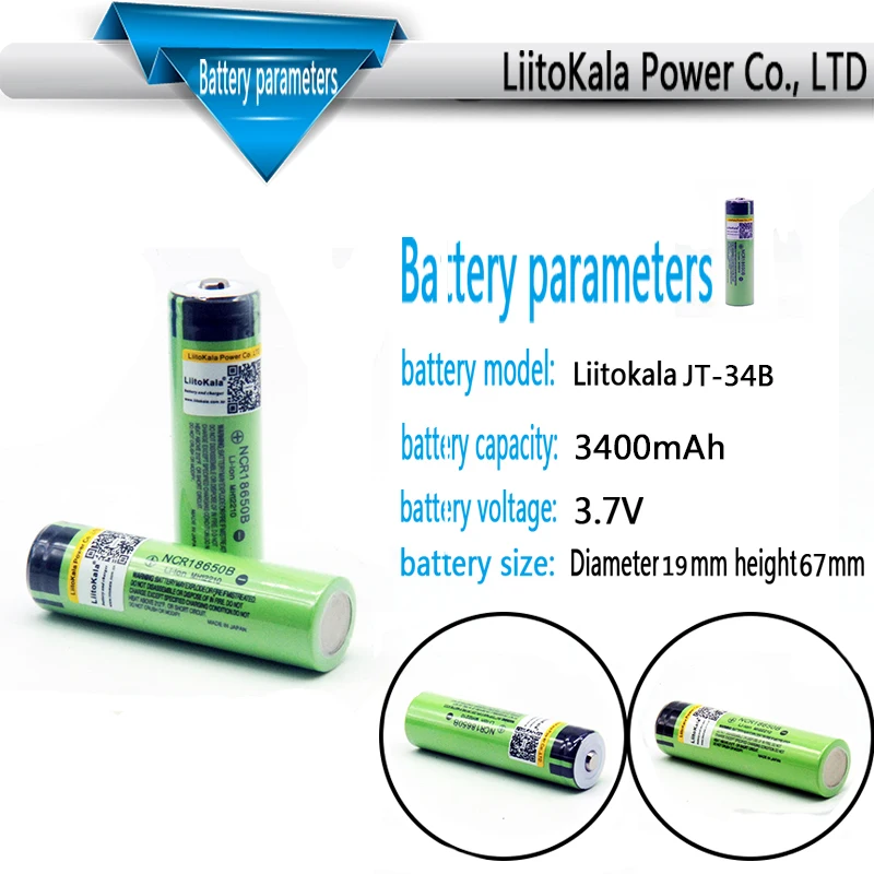5 шт. LiitoKala 3,7 V 3400mAh оригинальные NCR 18650B 3400 Аккумуляторы для внешнего аккумулятора/фонарика