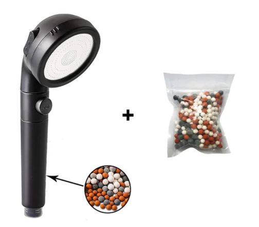 

VEHHE SPA насадка для душа с черным фильтром с остановкой ягодиц 3 режима экономия высокого давления минеральные камни для ванной комнаты ручной душ