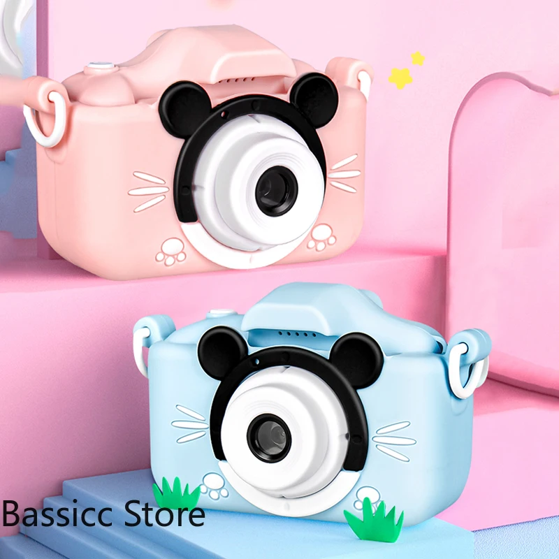 

Cartoon Digital Children Camera USB Charging Sports Dual Lens With Protective Case 2 Inch HD Screen Birthday Gift Take Pictures