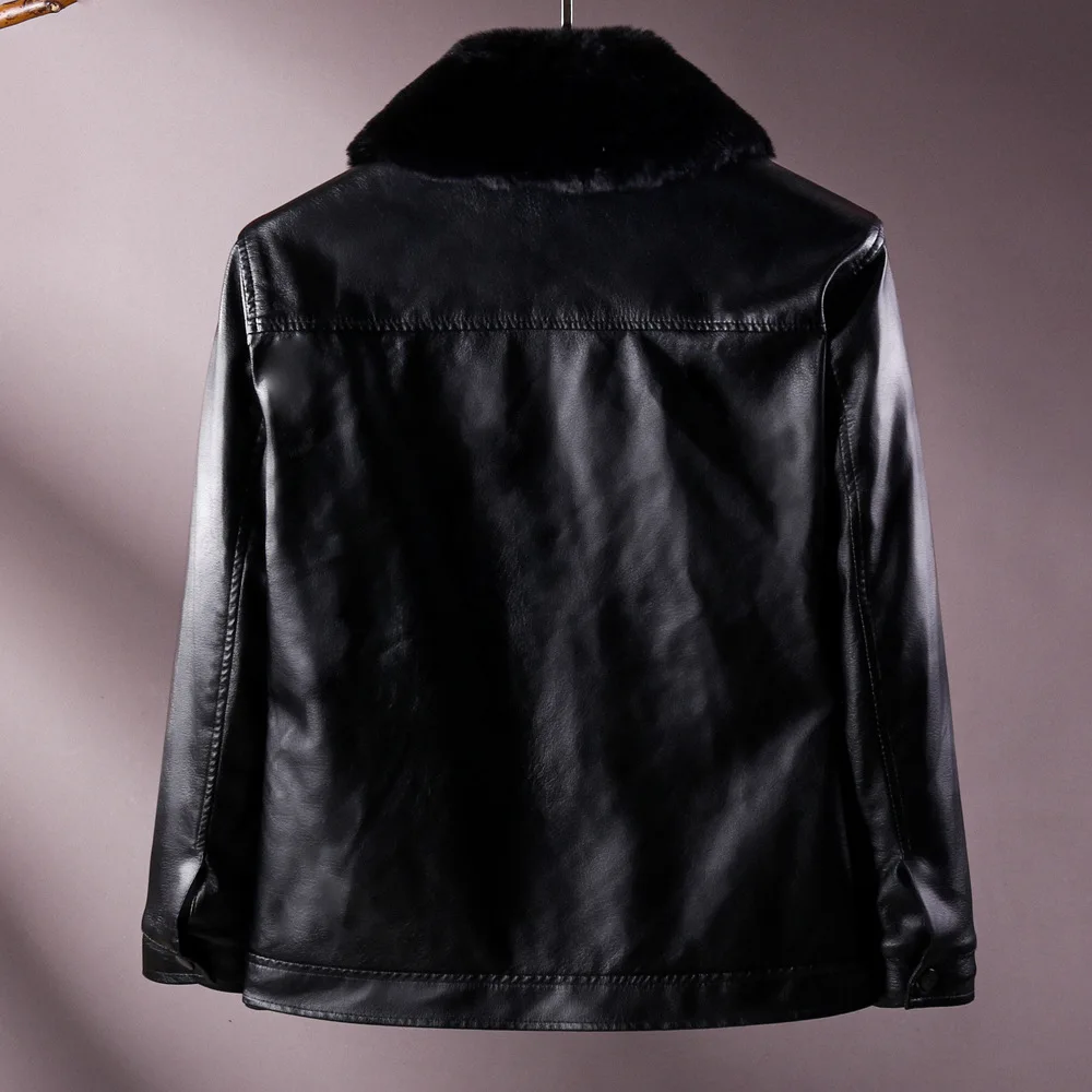 Мужское объемное бархатное пальто на молнии с воротником из искусственного меха