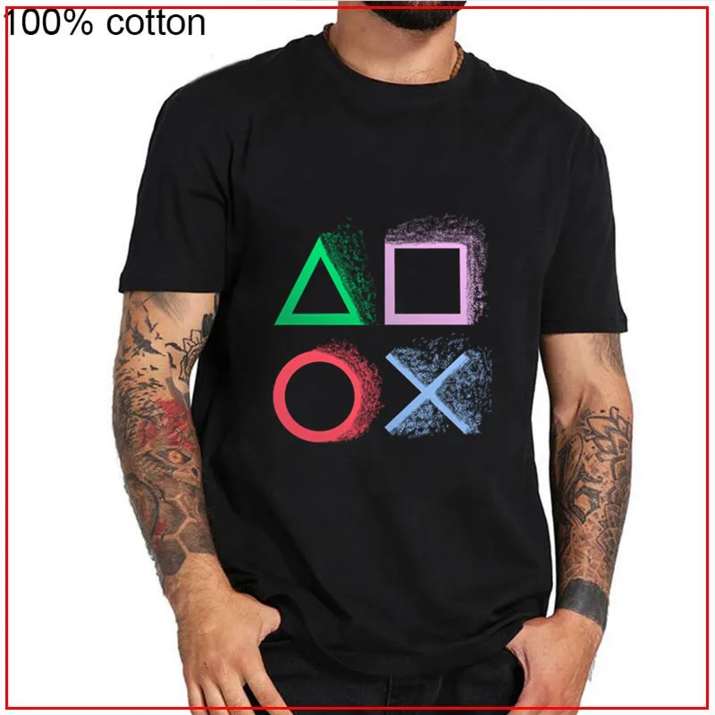 2020 Винтажная футболка с логотипом PS для Xbox игр playstation Мужская Уличная одежда PS1 PS2