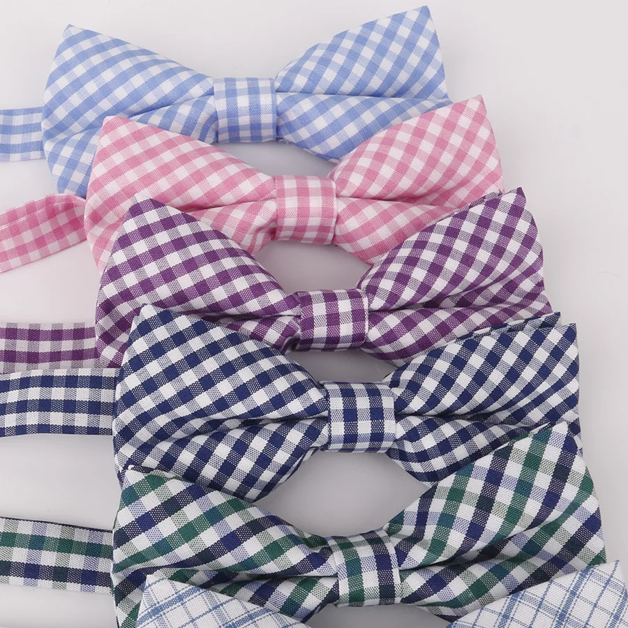 Linbaiway Children's Bow Tie Plaid Kid Bowtie Cotton Children Bowties Baby Pet Striped Butterfly Child Custom LOGO | Аксессуары для