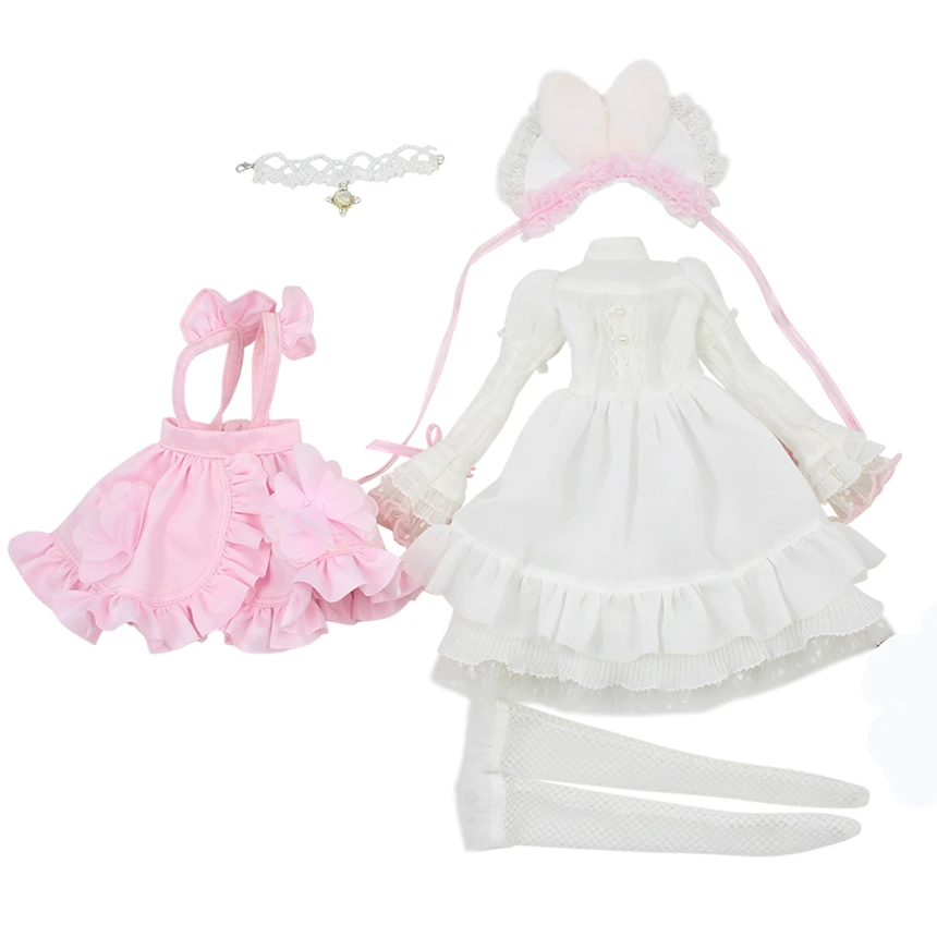 DBS 1/4 bjd 45 см кролик девочка наряд с изображением кролика шляпа белое платье|Куклы|