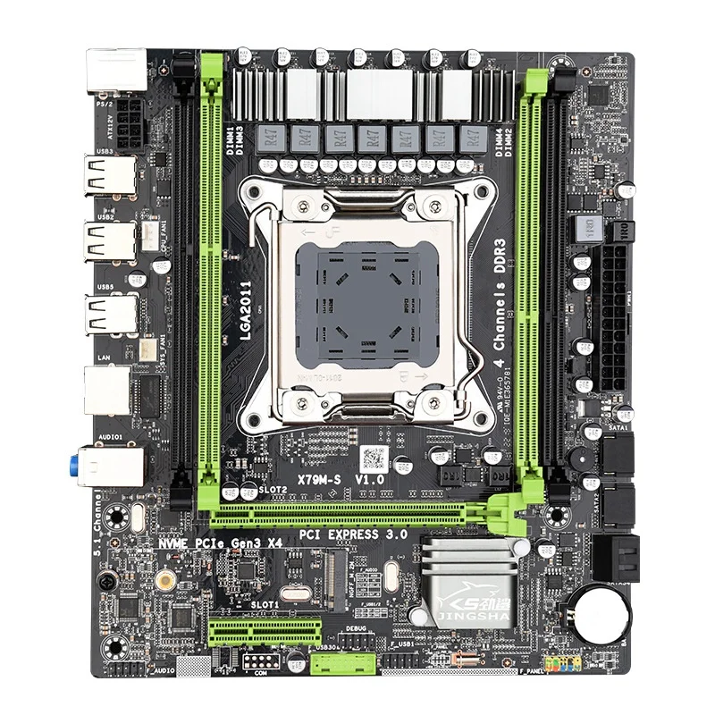 

JINGSHA X79M-S2.0 Computer Motherboard, 2011-Pin M.2 Interface Desktop Motherboard, Support DDR3 Memory Game Kit Motherboard