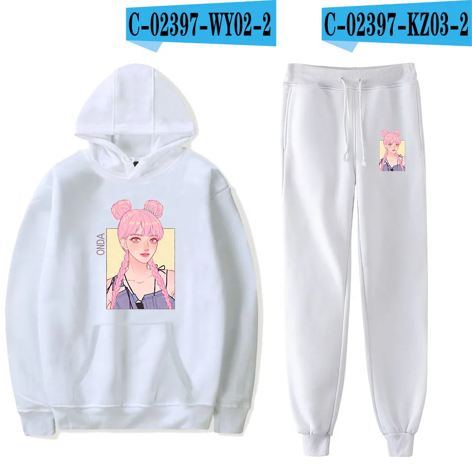 Harajuku Everglow Kpop, стиль, повседневные наборы свитшотов, спортивные толстовки, толстовки+ брюки Харадзюку, мужские/женские комплекты - Цвет: WY02KZ03