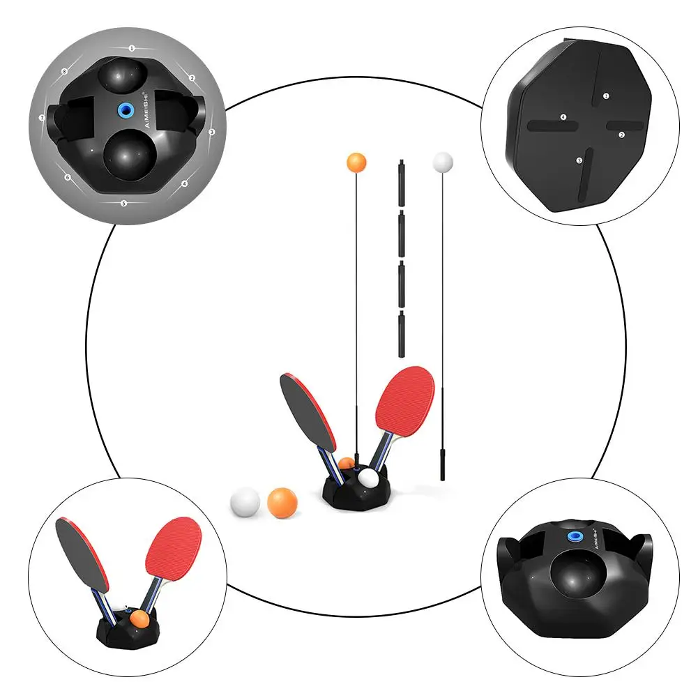 

Table Tennis Trainer Movable Elastic Soft Shaft Vision Training Adjustable Height Leisure Kid Adult Ping Pong Practice Trainer