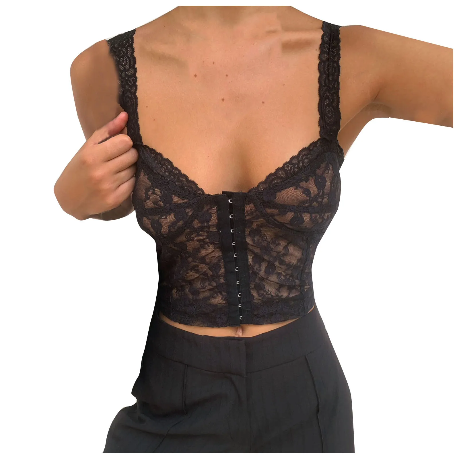 

Women Erotic Lingerie Sexy Underwear Temptation Wireless Bra Sleepwear Babydolls Perspective Lace Costume Hollow Out Lenceria