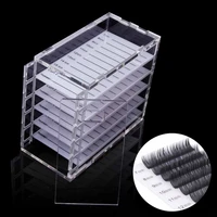 5 layers grafting eyelash extension storage box makeup display container glue pallet holder acrylic lash plate transparent box