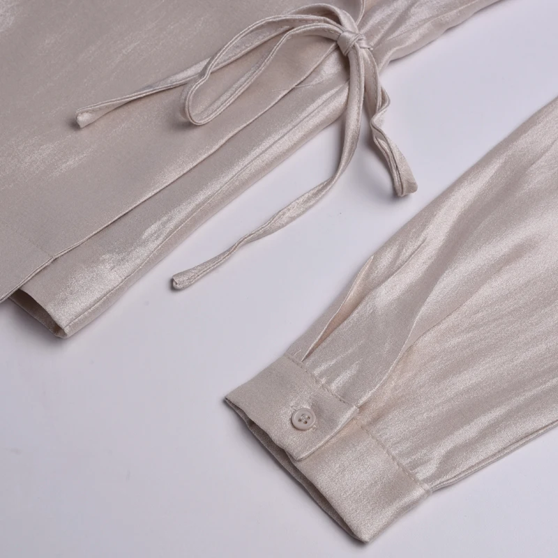 

AEL Chiffon Blouse Women's Shirt Casual Loose Lapel Long Sleeve Female Lace Up Tops 2019 Summer Autumn Fashion Tide