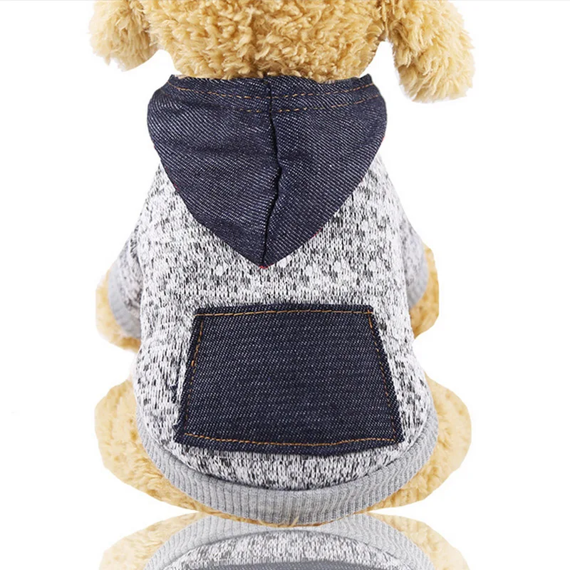 Grey Hoodie Теплая одежда для собак, пальто для собак, куртка для маленьких собак, одежда для чихуахуа, однотонные толстовки, осенние наряды для щенков, одежда для собак 40 - Цвет: Grey Hoodie