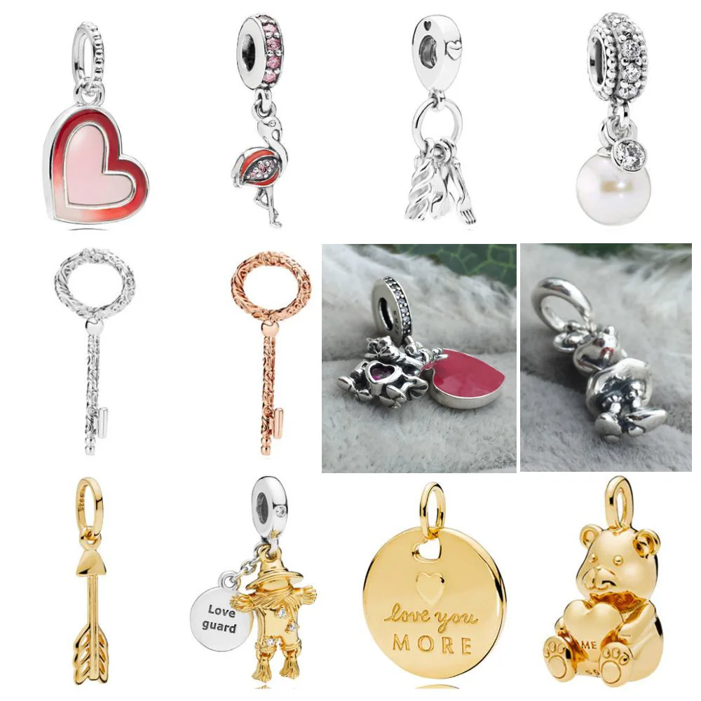 

PDD DZ 38 925 Sterling Silver Spring New Charm Pendant with DIY Bracelet Necklace Jewelry Gift Carving Suitable for Women