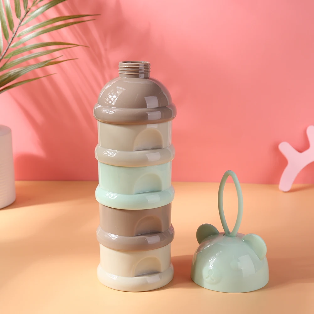 Контейнер для хранения детского питания 3 / 4 слоя портативный с рисунком медведя |