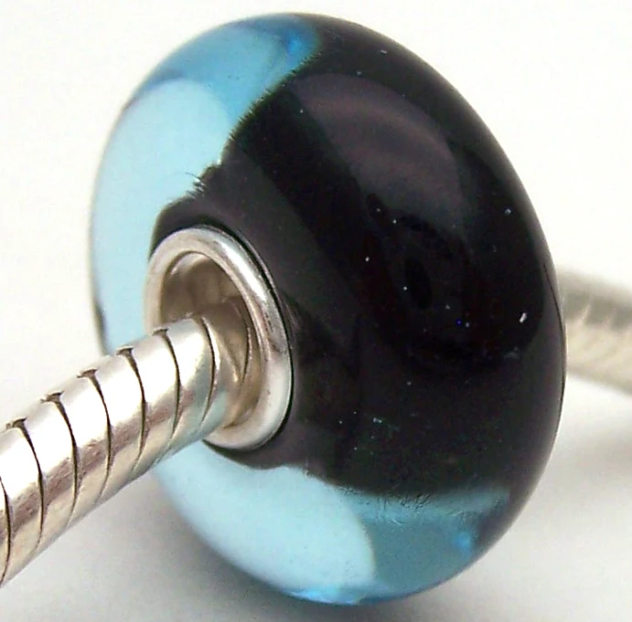

PJG2735 100% S925 Sterling Silver Beads Murano Glass beads Fit European Charms Bracelet charms diy jewelry Lampwork GlassBeads