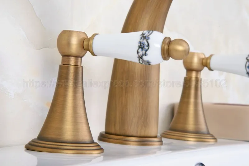 3 шт. античный латунный Смеситель для ванной комнаты ванны модный смеситель