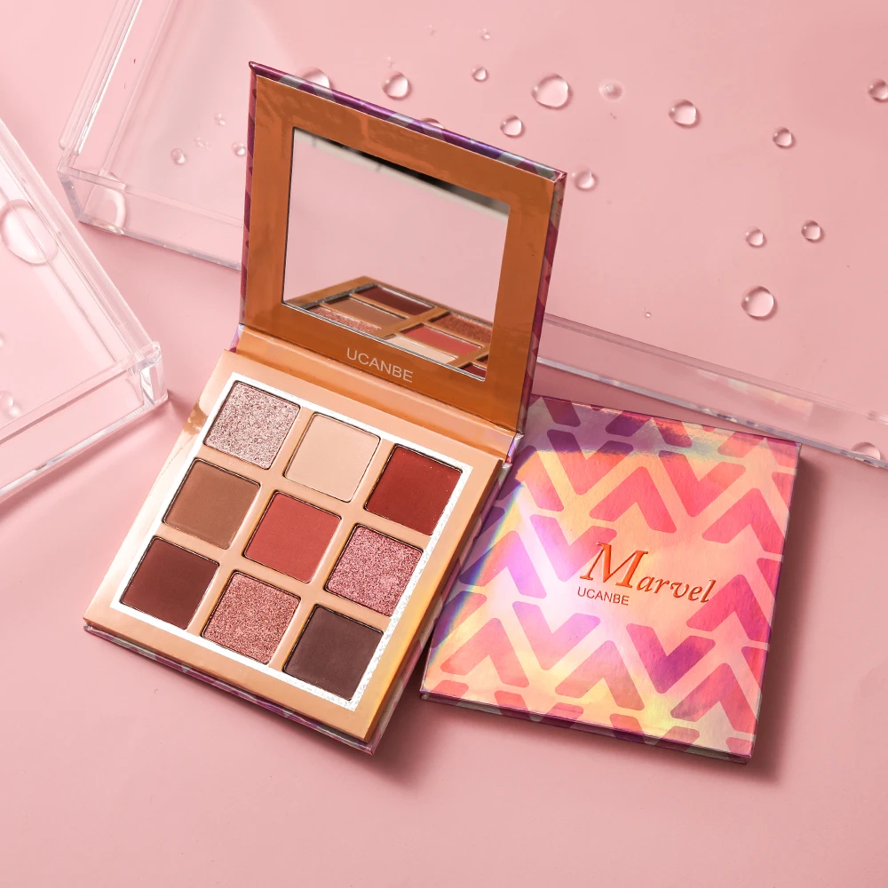 UCANBE Новинка 9 оттенков блестящие матовые тени палитра голографические для век