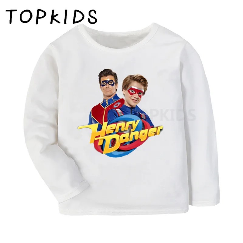 2021 Kids TV series Henry Danger Cartoon T-shirt Children Funny Casual Tops Clothes Baby Boys Girls Long Sleeve T shirt,LKP2308