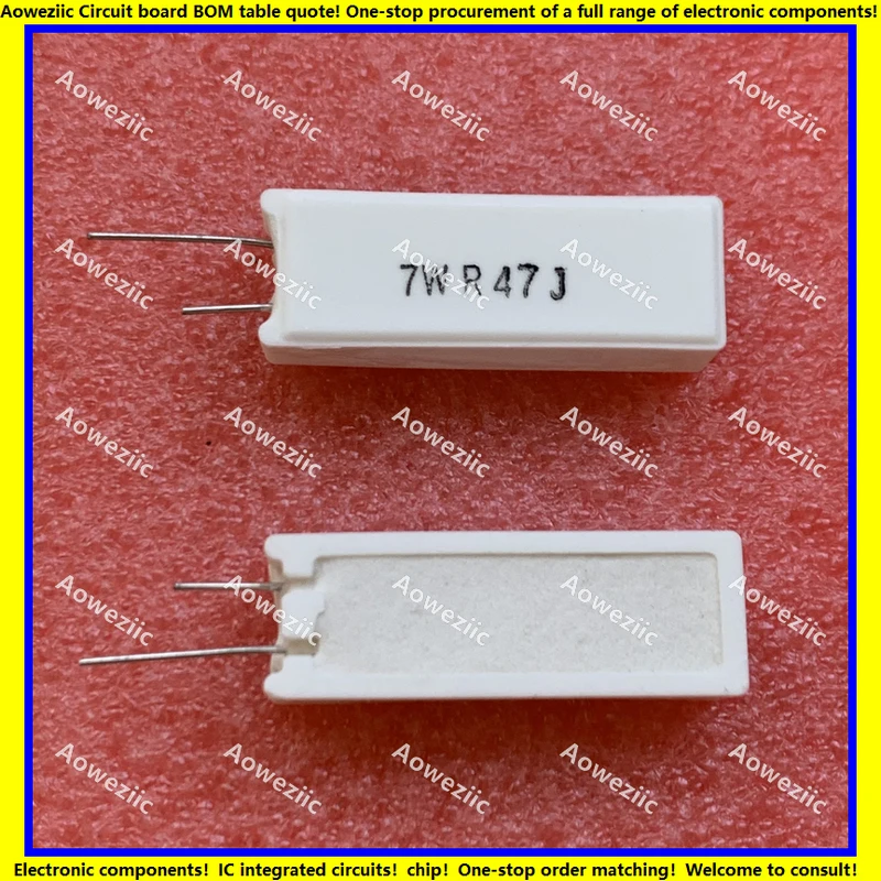 10 шт./лот 7WR47J 7w0, 47 Ом, искусственный кв. м, сопротивление вертикальному цементу 7w0, 47 Ом, керамическое сопротивление, точность ± 5%, сопротивление мощности