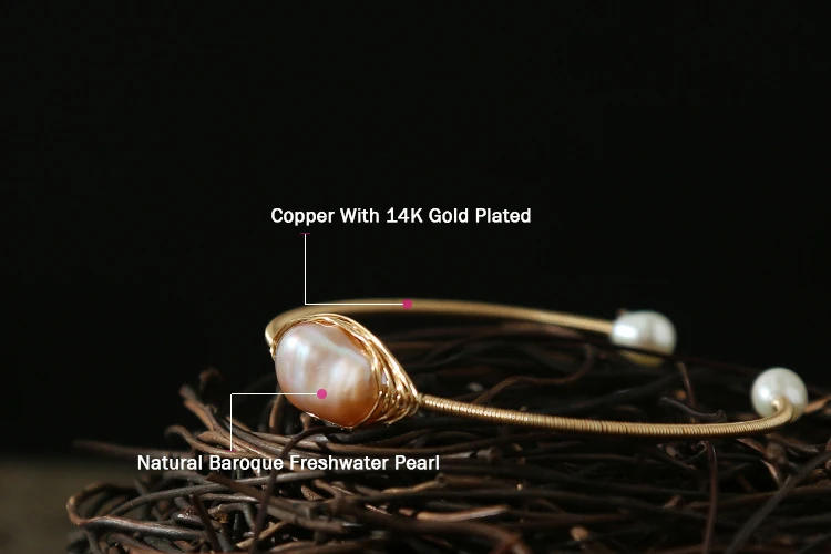 

GREEN PURPLE Handmade Natural Baroque Pink Pearl Adjustable Eye Bangle For Women Gift Charm Fashion Jewlery Pulseras Mujer