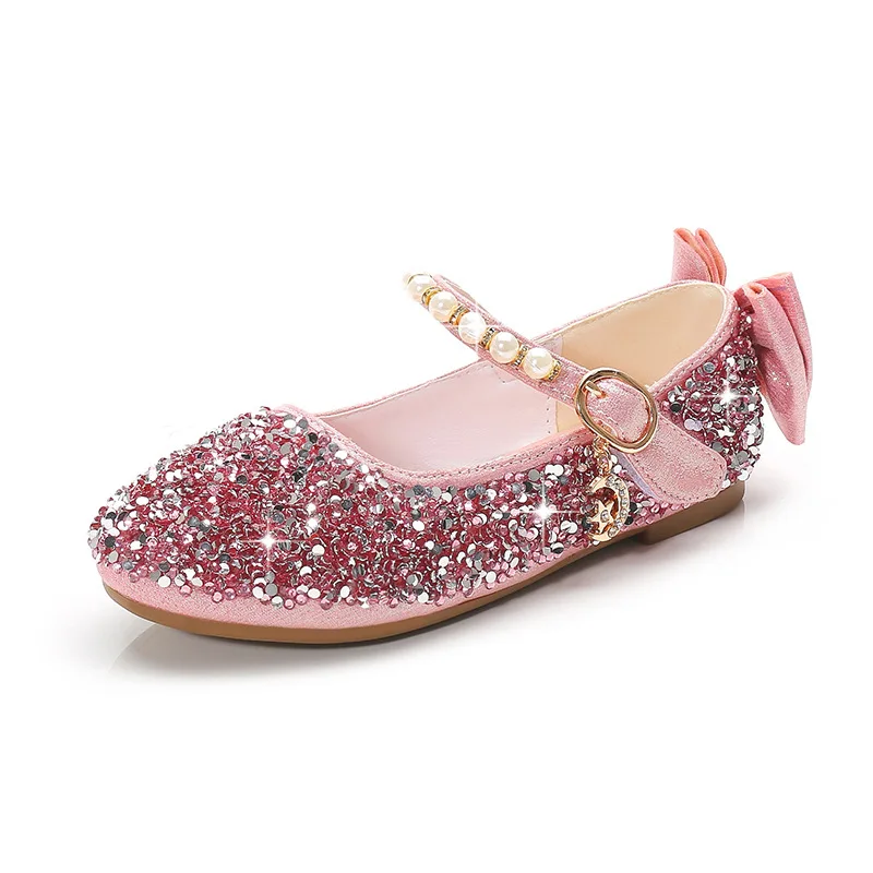 New Girls Leather Princess Sandals Children's 2020 Summer Sequins Kids Lovely Style Fashion Shoes Size 24-37 Sandalet | Мать и