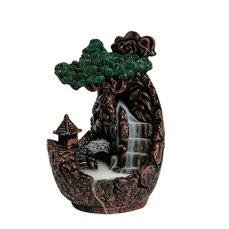 

Backflow Incense Burner Resin Waterfall Lucky Mountain Incense Holder for Home