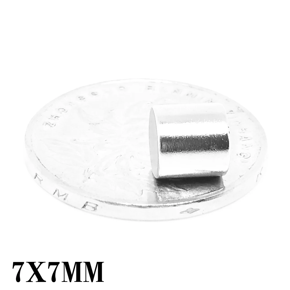 

Круглые мощные магнитные магниты, 10 ~ 200 шт., 7x7 мм, N35, перманентные неодимовые магниты, 7x7 магнитов, Типоразмер 7*7