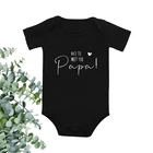 Забавные объявление беременности очень приятно познакомиться с вами Papa и I Love для новорожденных боди из хлопка для маленьких мальчиков и девочек комбинезоны для новорожденных, комбинезон для новорожденных, комбинезон на возраст от 0 до 24 месяцев