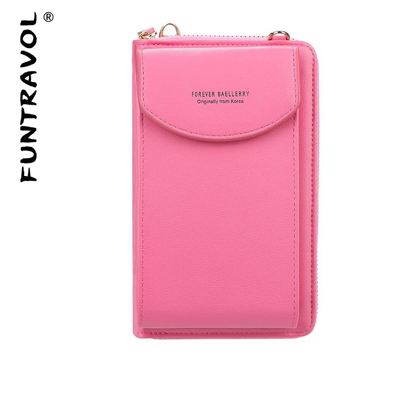 

Medium Long Wallets for Women Solid Color Small Sling Bag Multi-Function Mobile Phone Clutch Bag Pocket Coin Purse