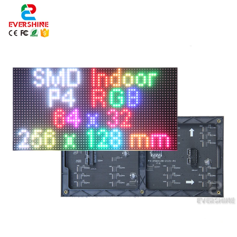 Полноцветный светодиодный модуль для рекламы P4 Indoor SMD2121 256*128 мм плата 64*32 пикселей